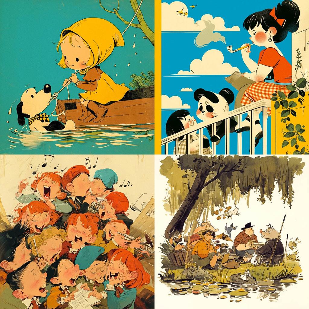 Mort Walker style, Midjourney Niji 6, render 1 of 4