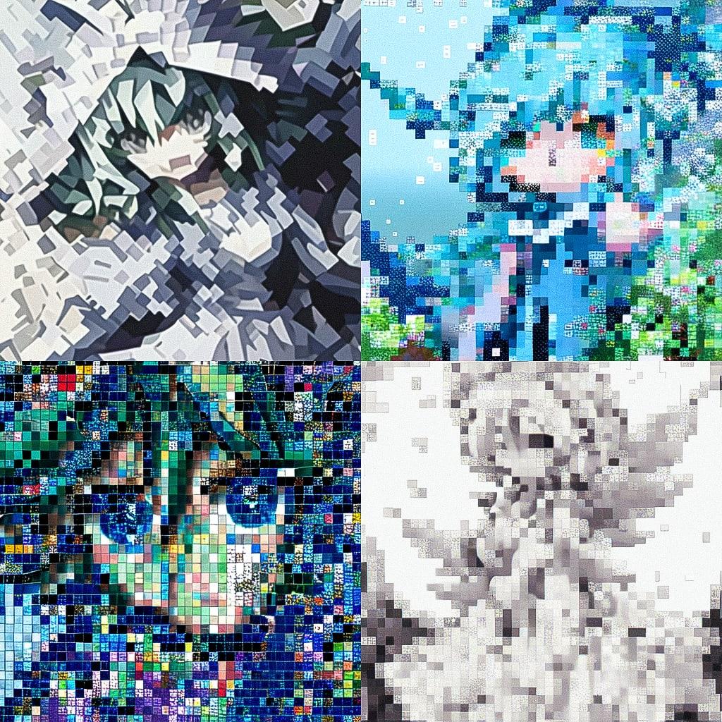 Mosaic style, Midjourney Niji 4, render 1 of 4