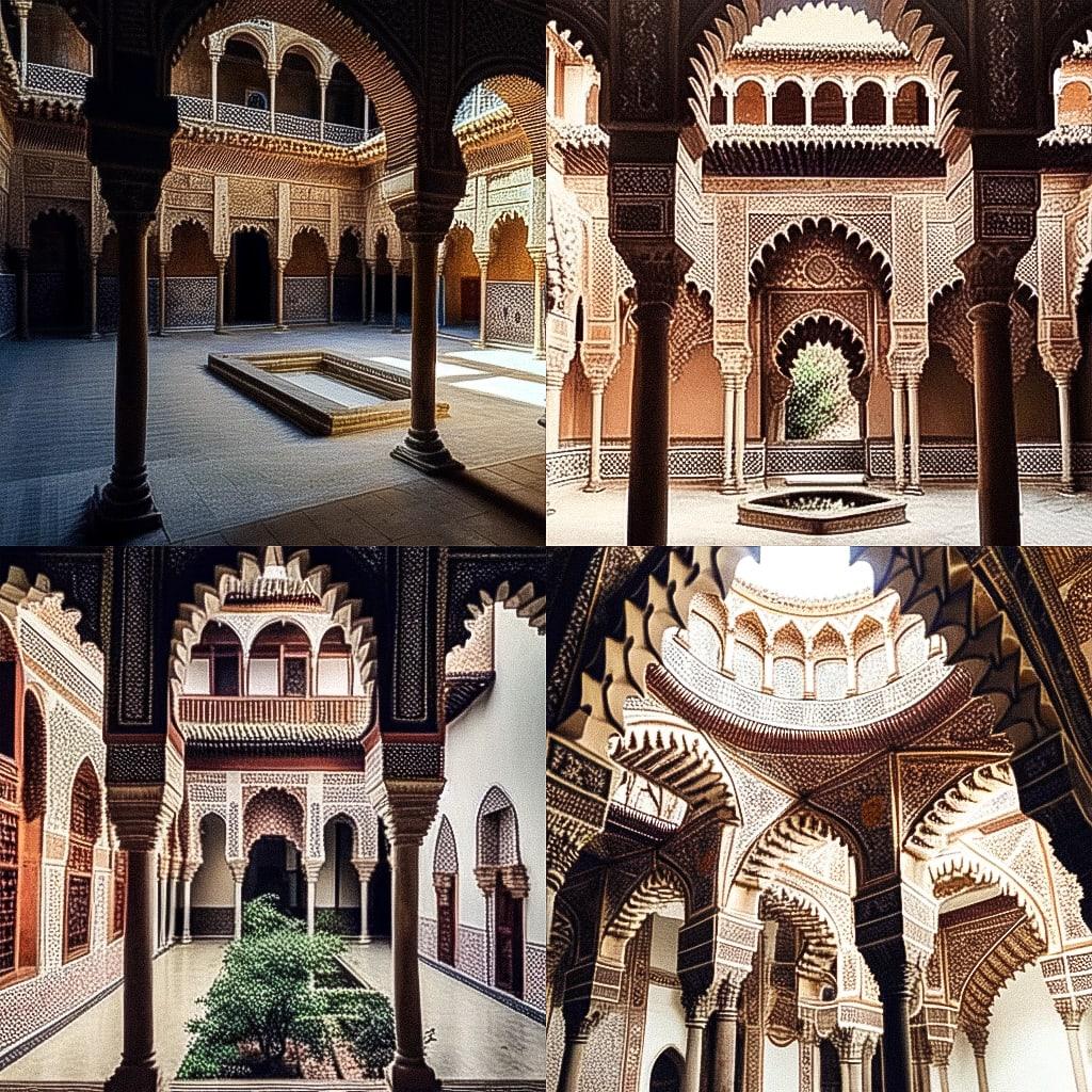 Mudejar architecture style, Midjourney Niji 4, render 1 of 4