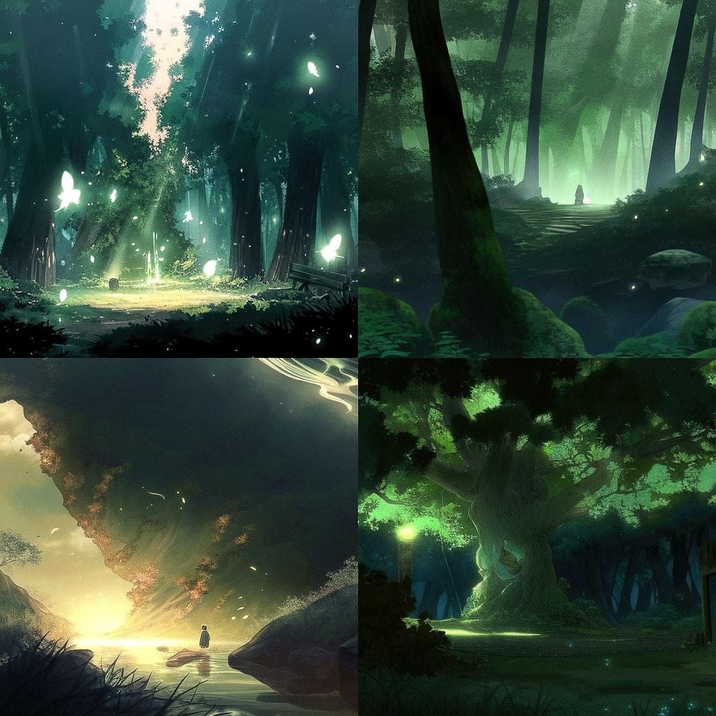 Mushishi style, Midjourney Niji 4, render 1 of 4