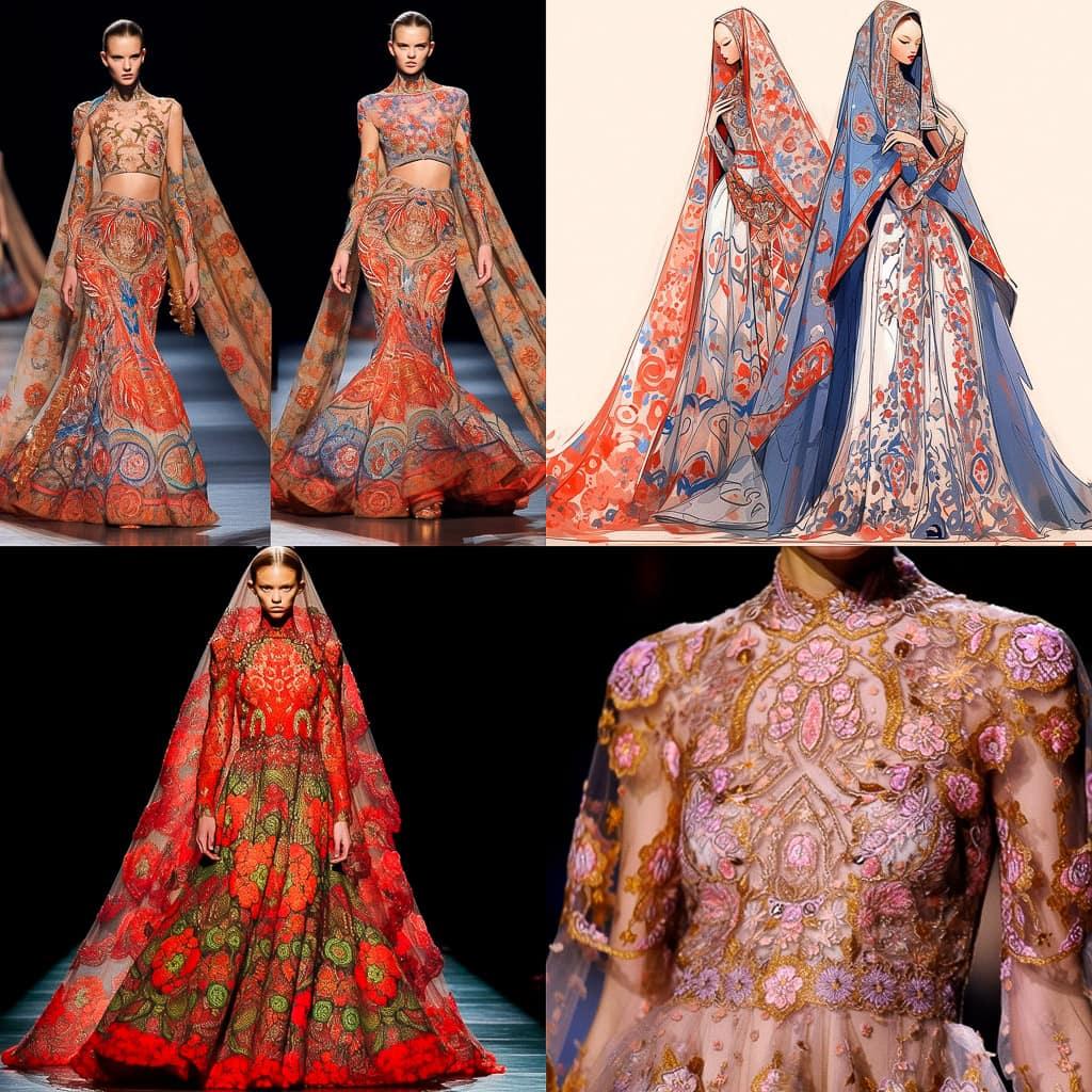 Naeem Khan style, Midjourney Niji 5, render 1 of 4