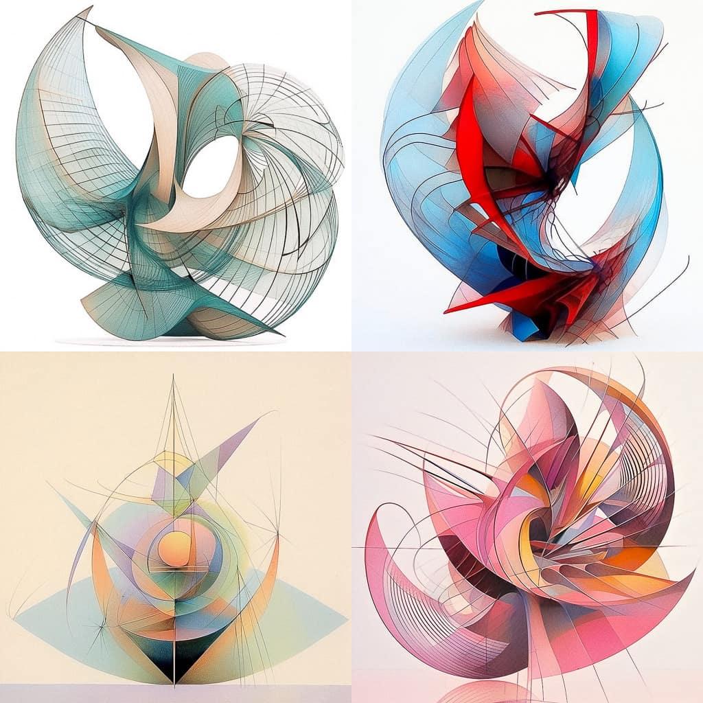 Naum Gabo style, Midjourney Niji 5, render 1 of 4