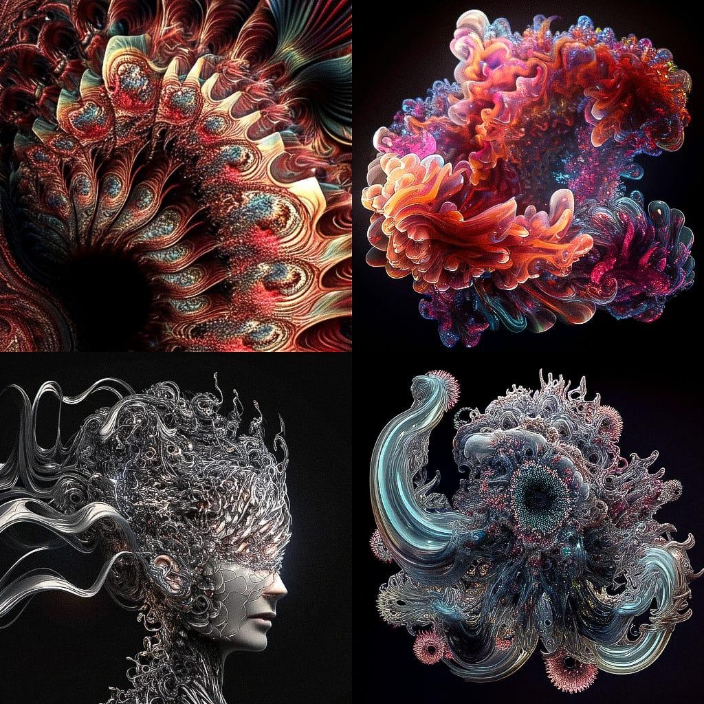 Neri Oxman style, Midjourney Niji 4, render 1 of 4