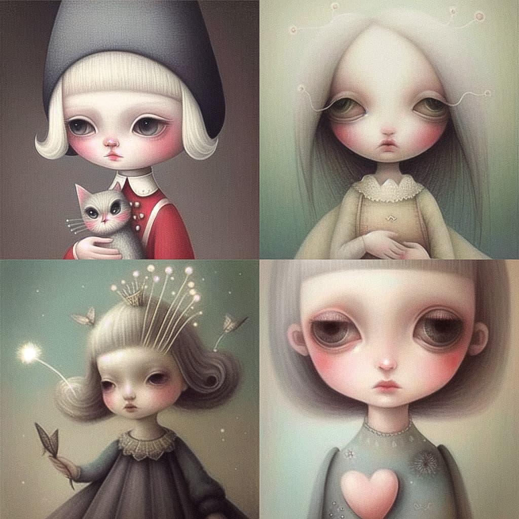 Nicoletta Ceccoli style, Midjourney Niji 5, render 1 of 4