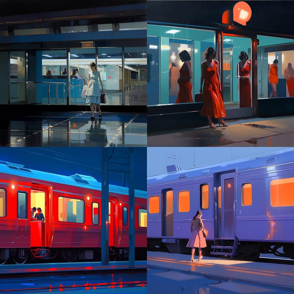 Nigel van Wieck style, Midjourney Niji 5, render 1 of 4