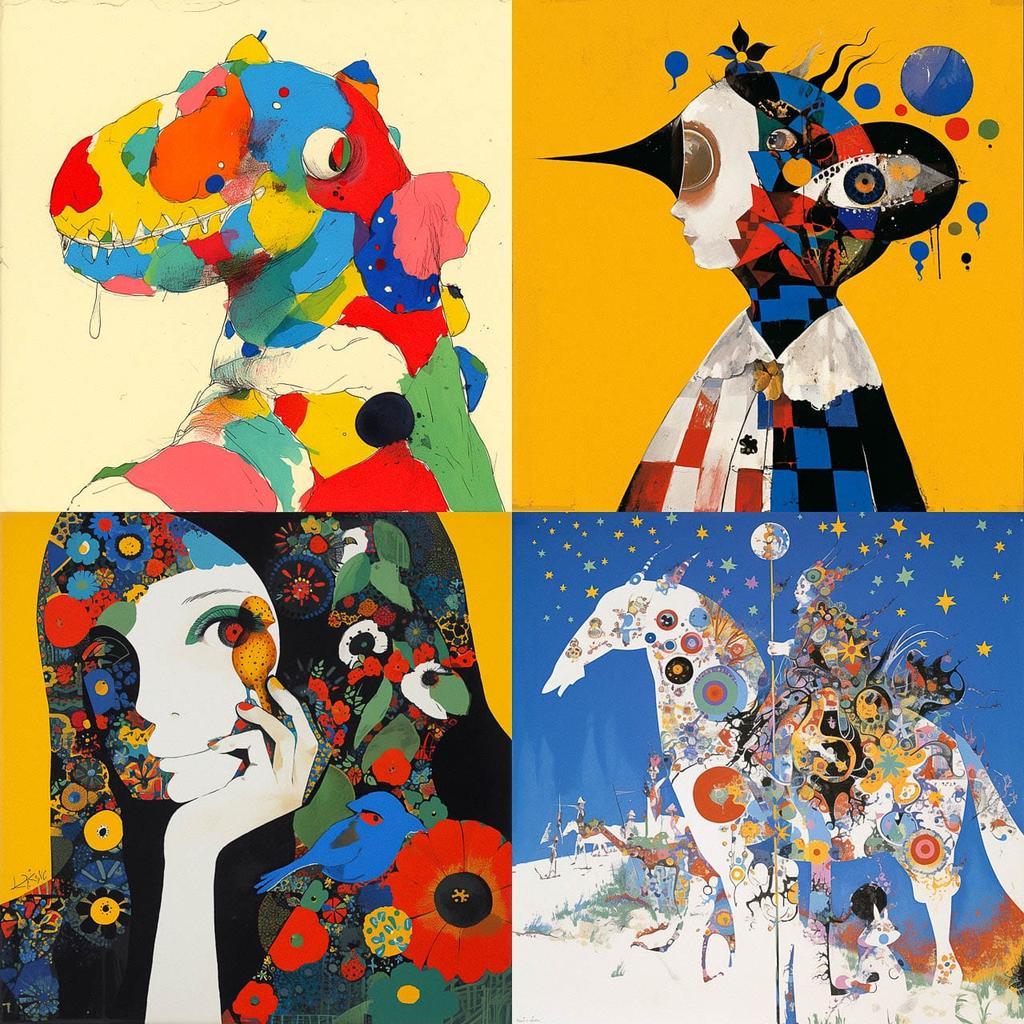 Niki de Saint Phalle style, Midjourney Niji 6, render 1 of 4