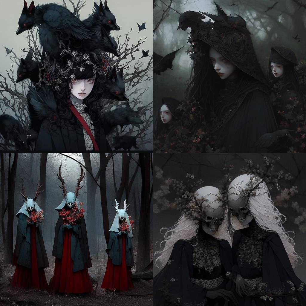 Nona Limmen style, Midjourney Niji 5, render 1 of 4
