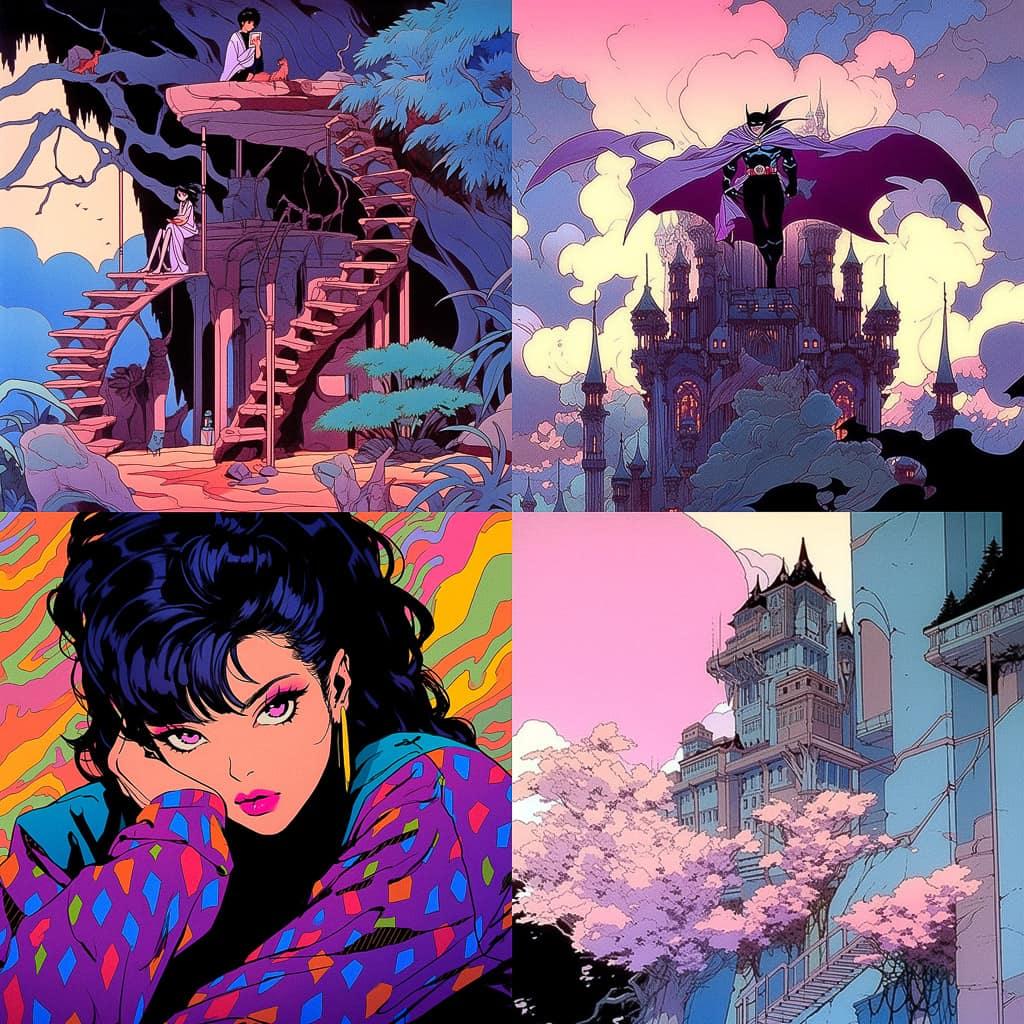 Norm Breyfogle style, Midjourney Niji 5, render 1 of 4