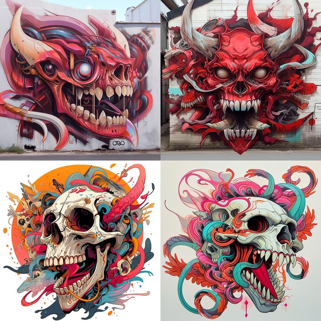 Nychos style, Midjourney Niji 5, render 1 of 4