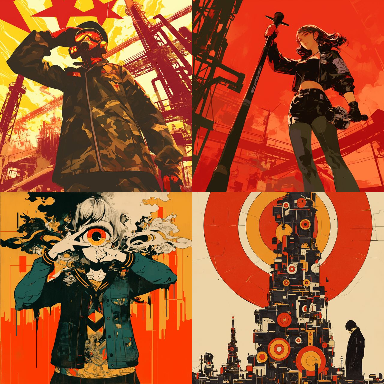 Obey Giant style, Midjourney Niji 6, render 1 of 4