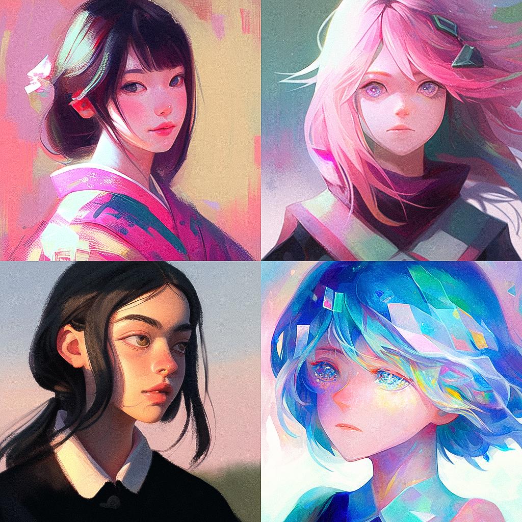 Oil paint style, Midjourney Niji 4, render 1 of 4