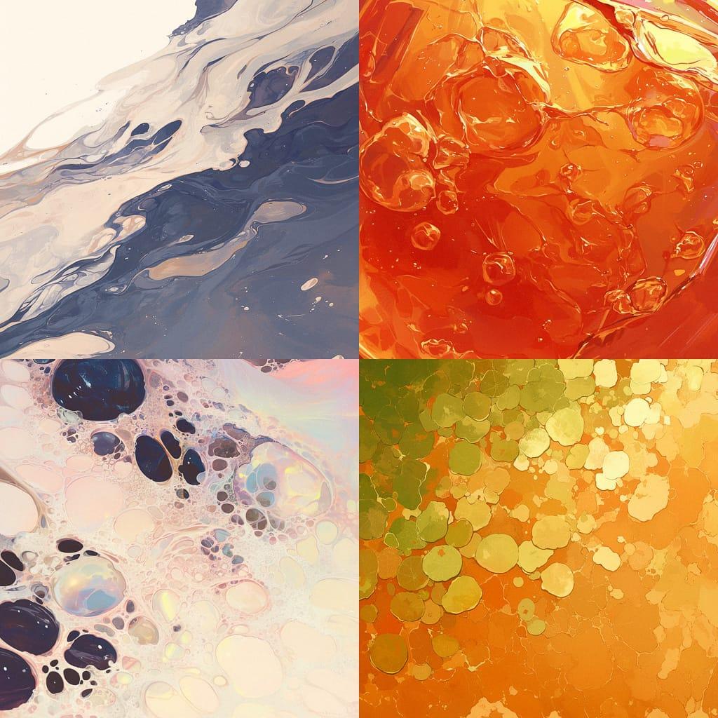 Oily texture style, Midjourney Niji 6, render 1 of 4