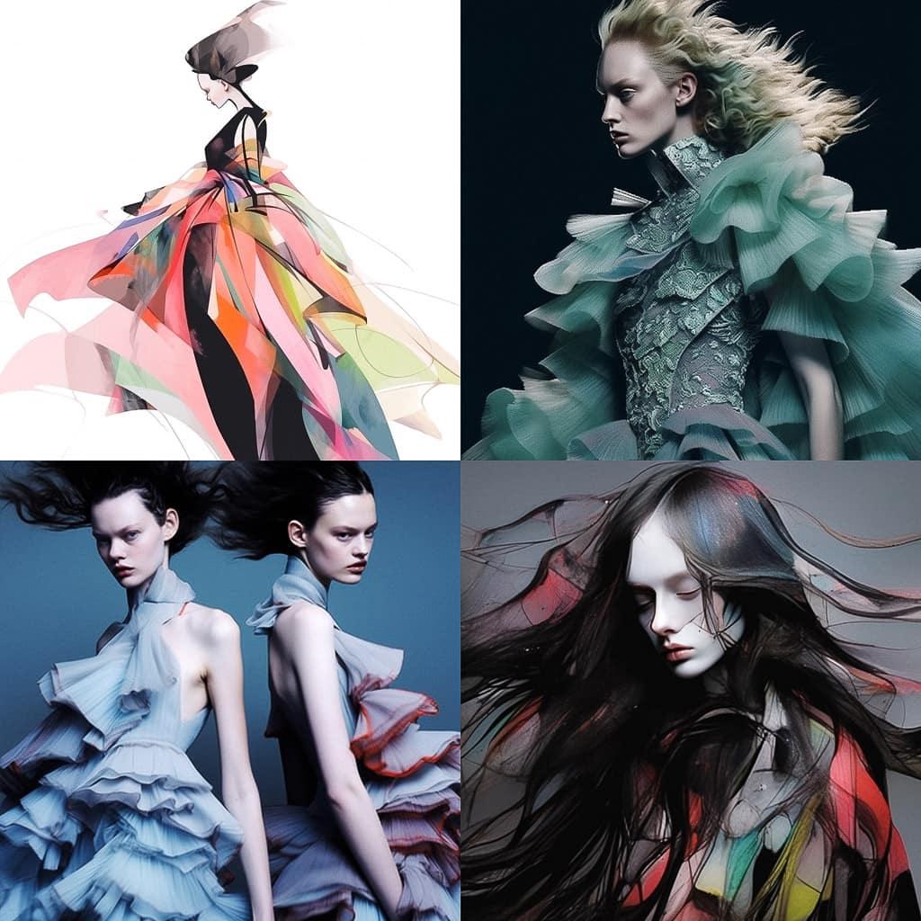 Olivier Theyskens style, Midjourney Niji 5, render 1 of 4