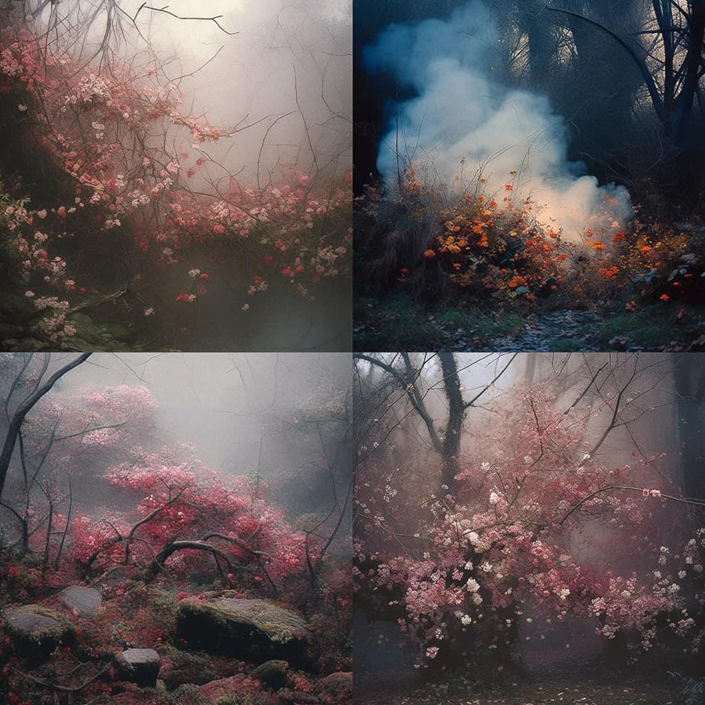 Ori Gersht style, Midjourney Niji 5, render 1 of 4