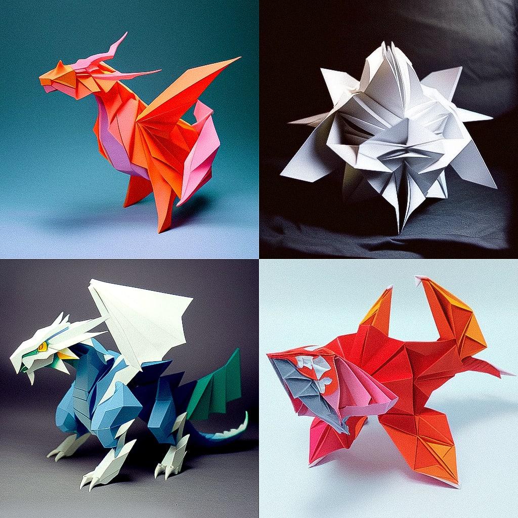 Origami style, Midjourney Niji 4, render 1 of 4