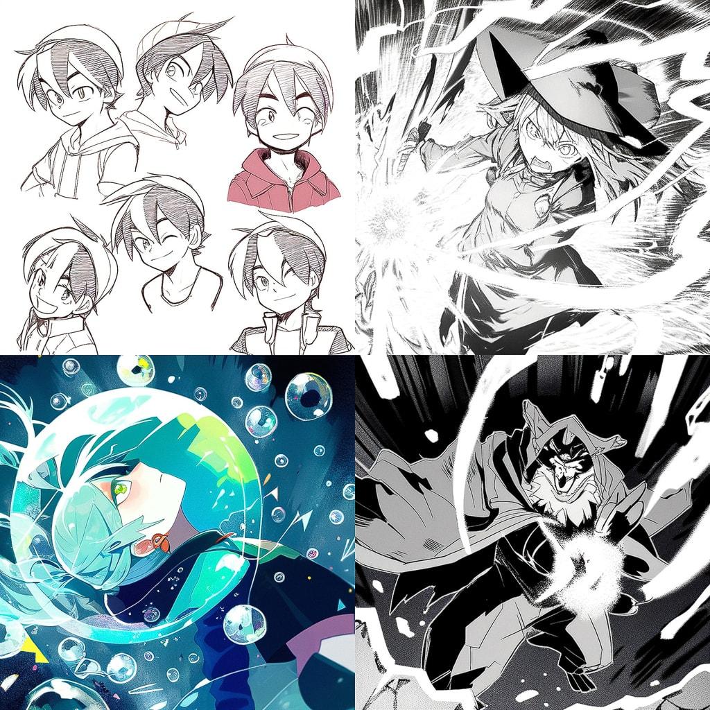 Osamu Tezuka style, Midjourney Niji 4, render 1 of 4