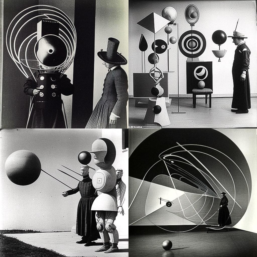 Oskar Schlemmer style, Midjourney Niji 4, render 1 of 4