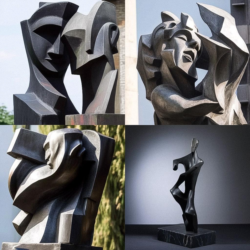 Ossip Zadkine style, Midjourney Niji 4, render 1 of 4