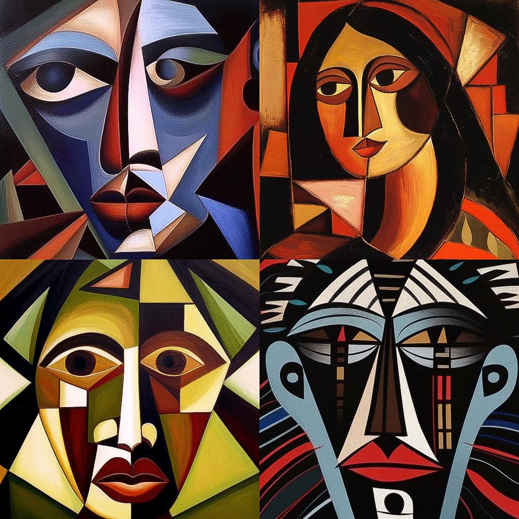 Oswaldo Guayasamin style, Midjourney Niji 4, render 1 of 4