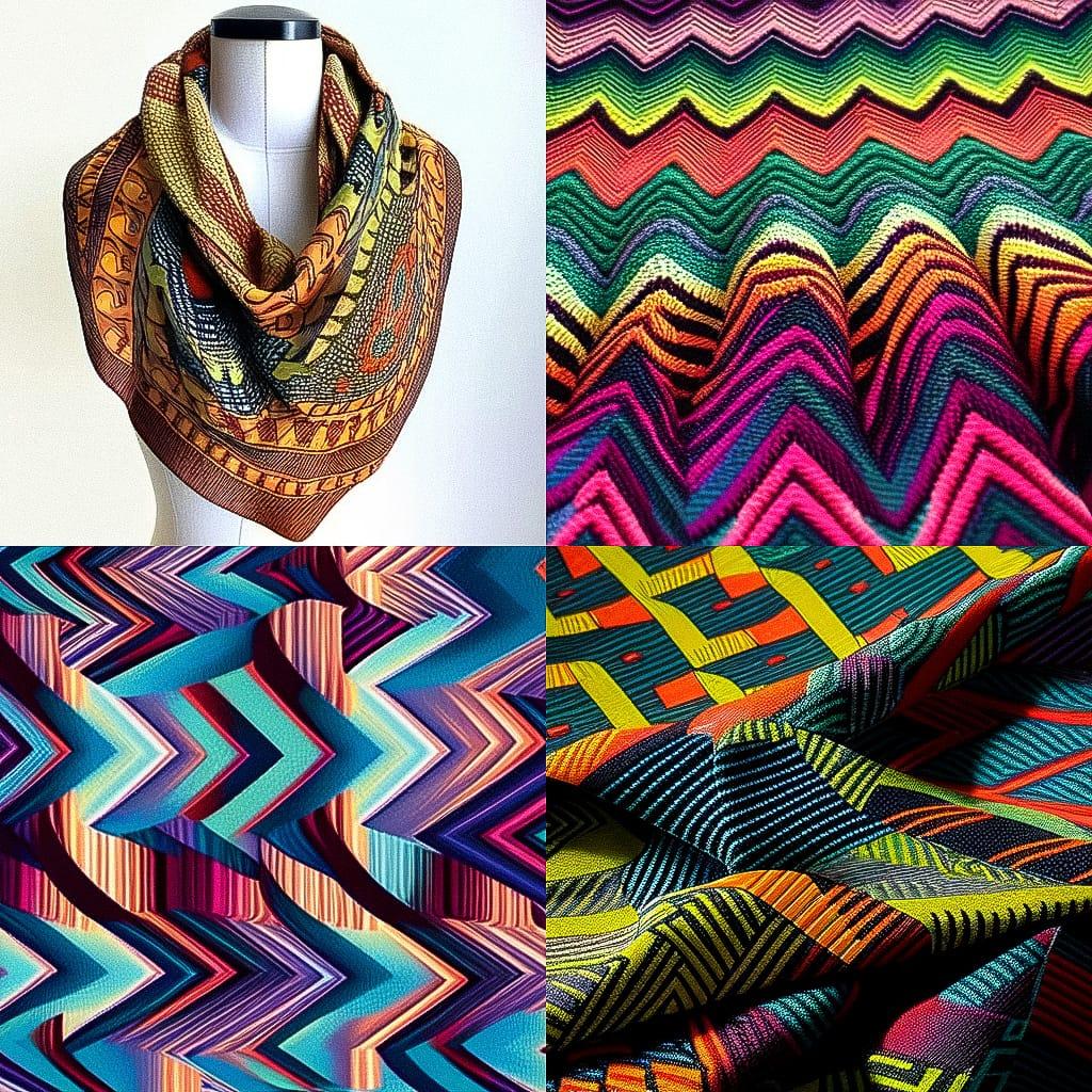 Ottavio Missoni style, Midjourney Niji 4, render 1 of 4