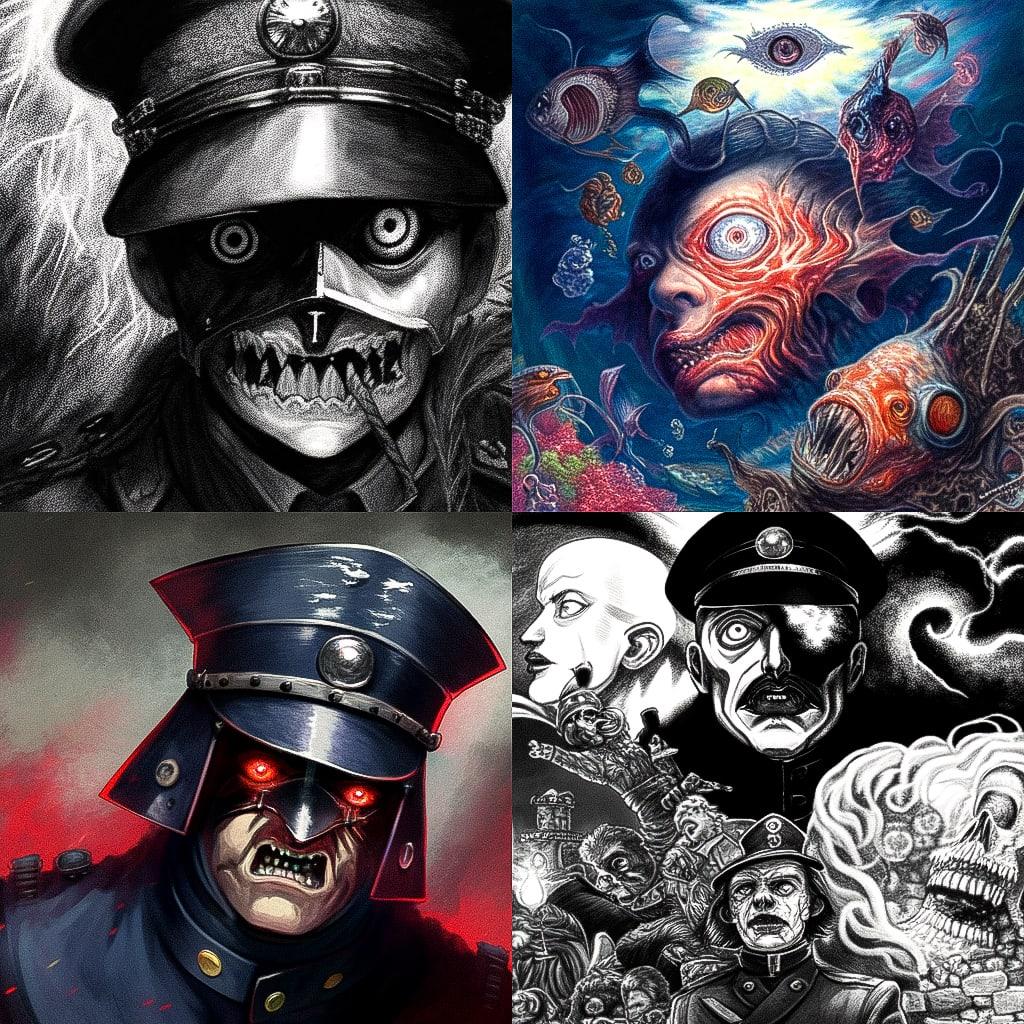 Otto Dix style, Midjourney Niji 4, render 1 of 4