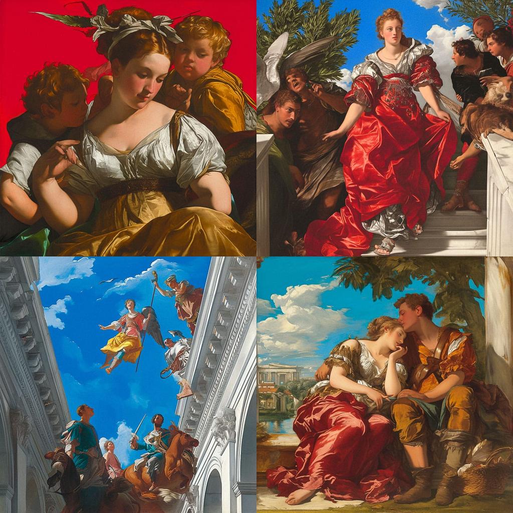 Paolo Veronese style, Midjourney Niji 6, render 1 of 4