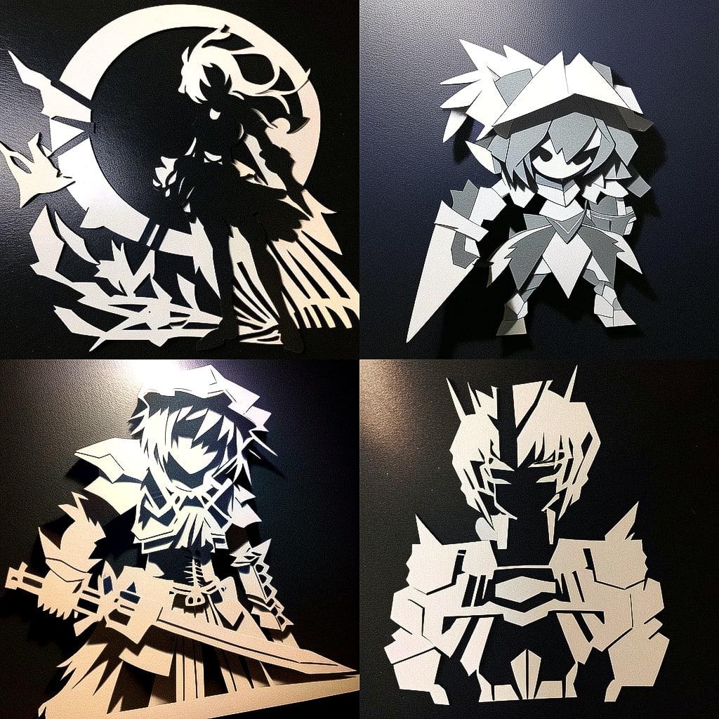 Paper cutout style, Midjourney Niji 4, render 1 of 4