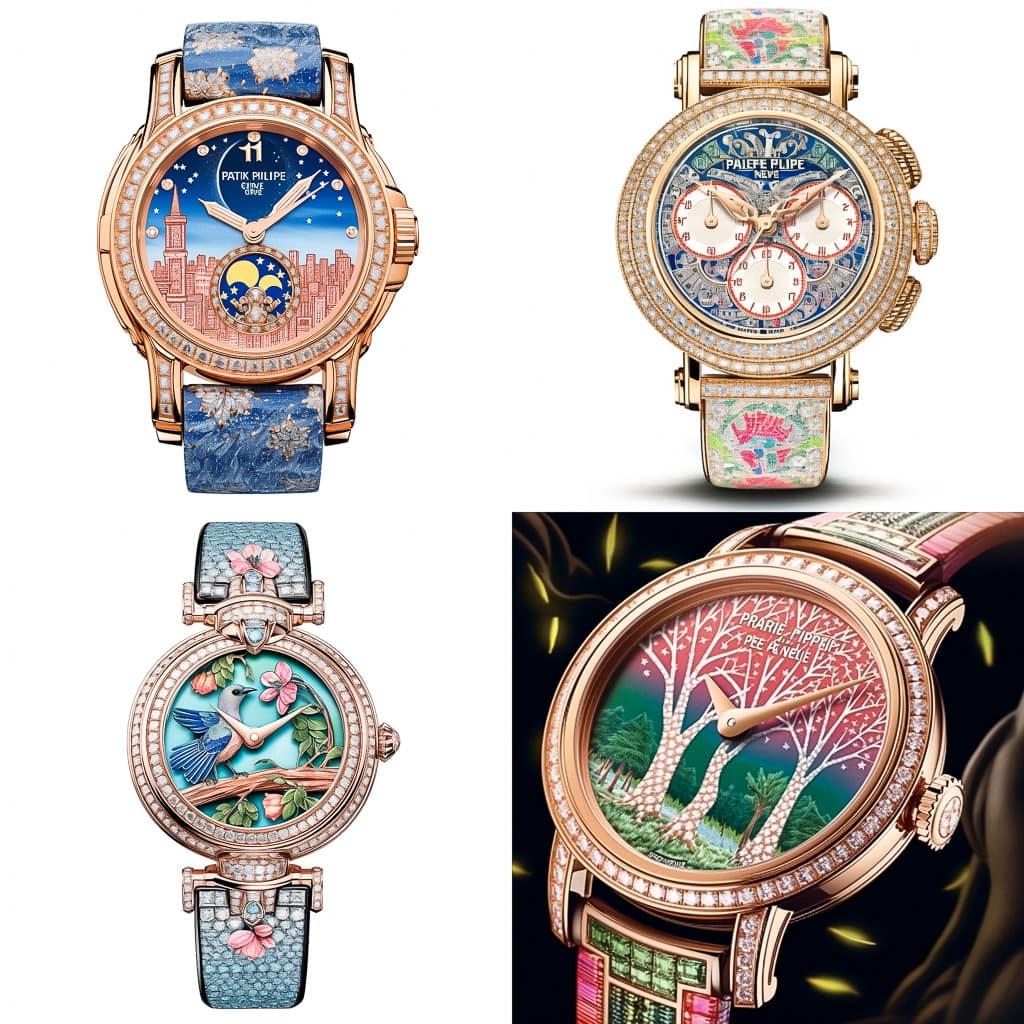 Patek Philippe style, Midjourney Niji 5, render 1 of 4