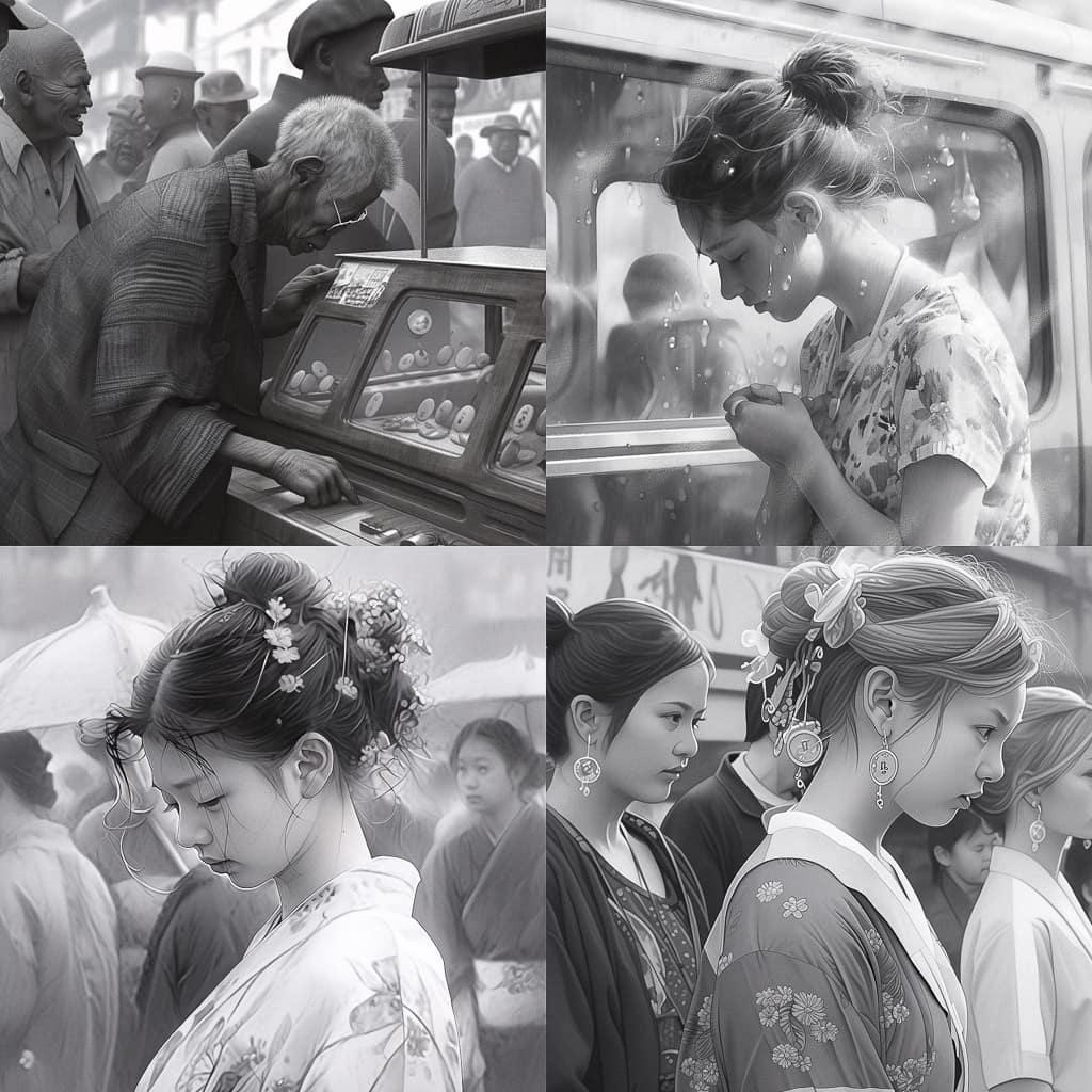 Paul Cadden style, Midjourney Niji 5, render 1 of 4