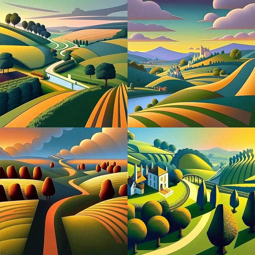 Paul Corfield style, Midjourney Niji 5, render 1 of 4