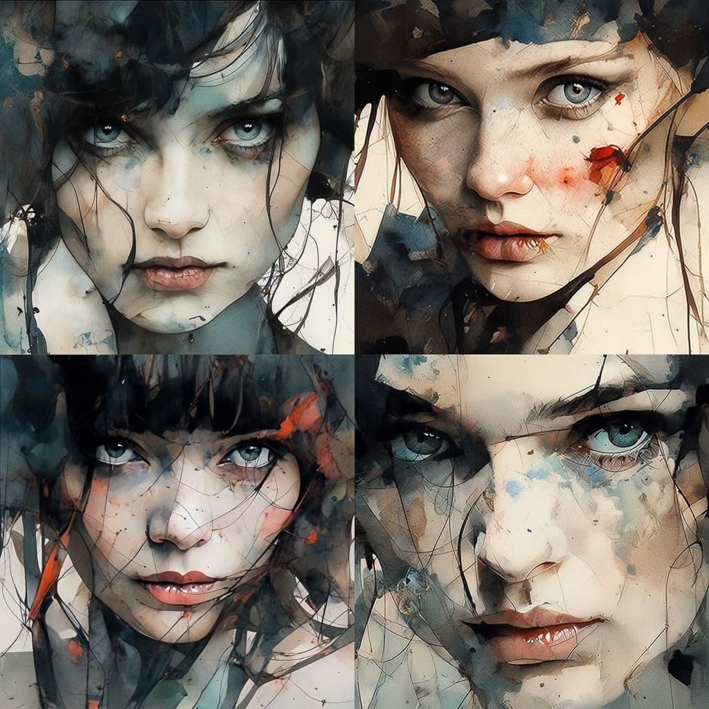 Paul Lovering style, Midjourney Niji 5, render 1 of 4
