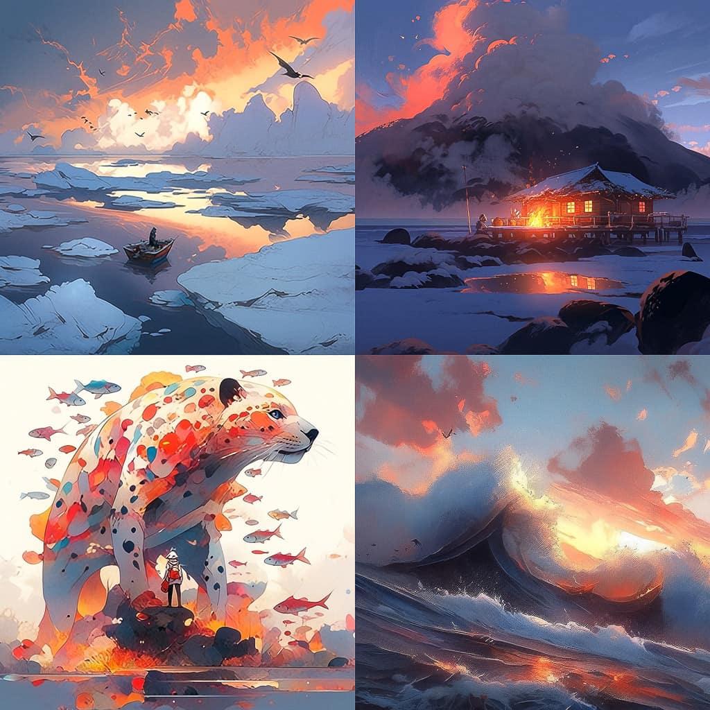 Paul Souders style, Midjourney Niji 5, render 1 of 4