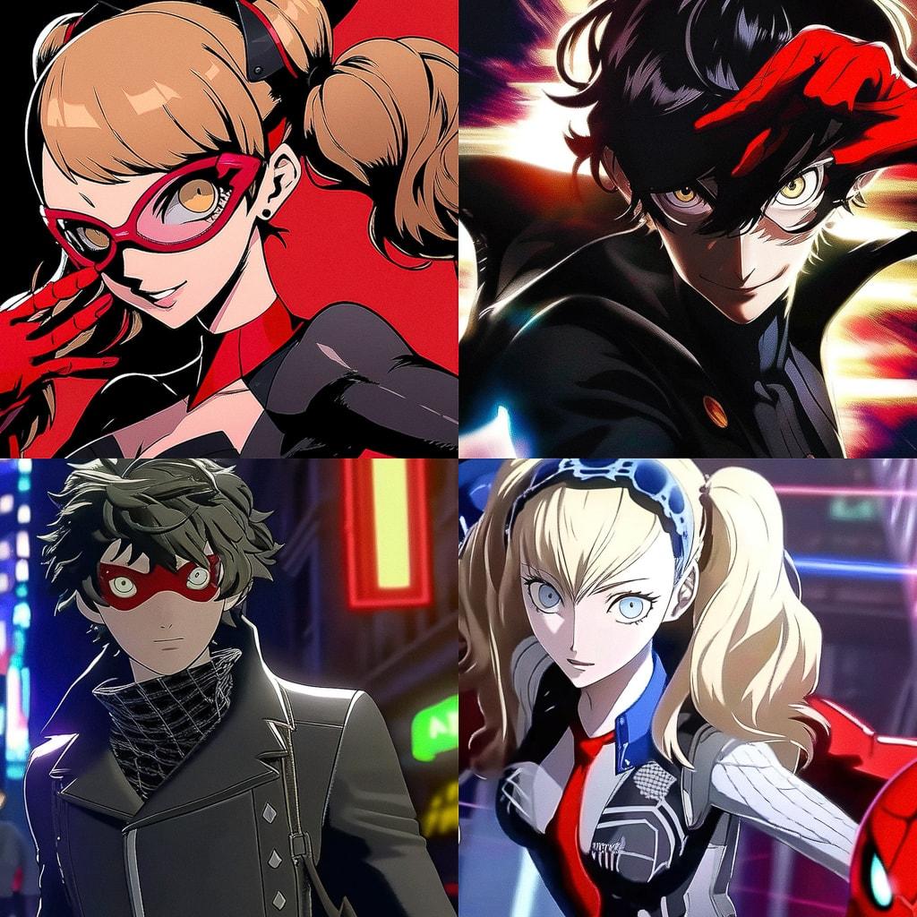 Persona 5 Strikers style, Midjourney Niji 4, render 1 of 4