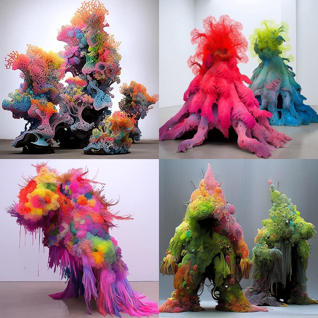 Petah Coyne style, Midjourney Niji 5, render 1 of 4