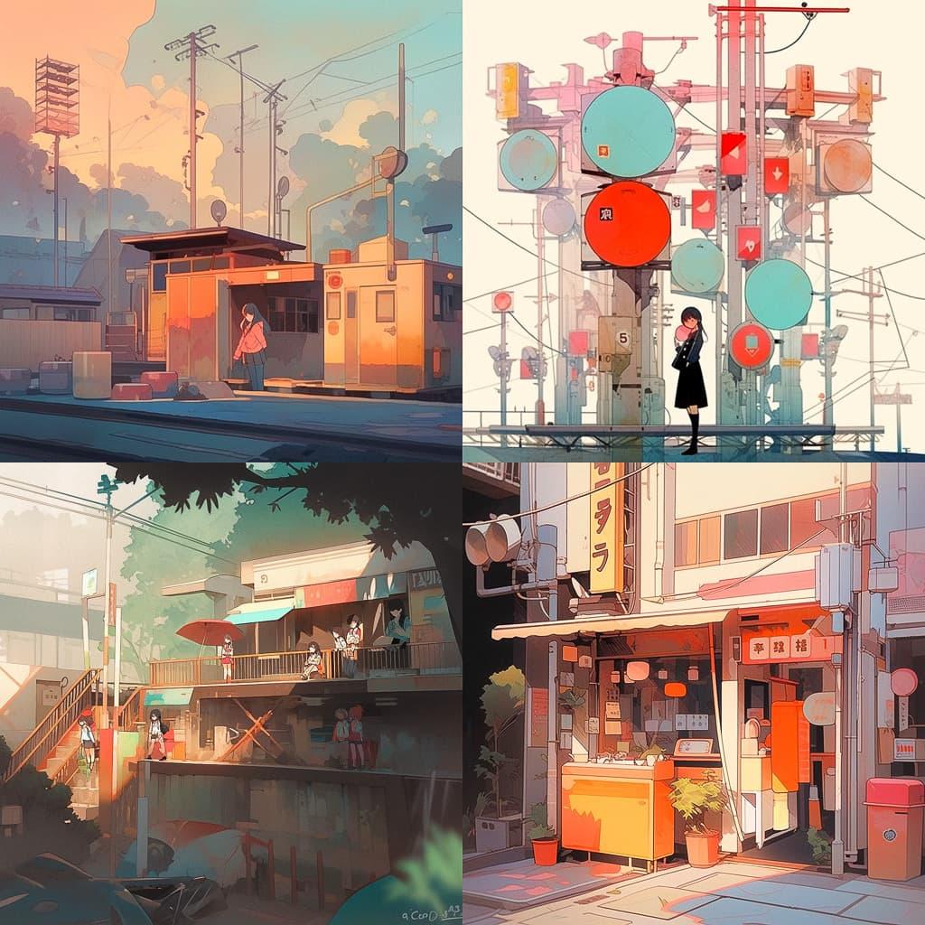 Pete Turner style, Midjourney Niji 5, render 1 of 4