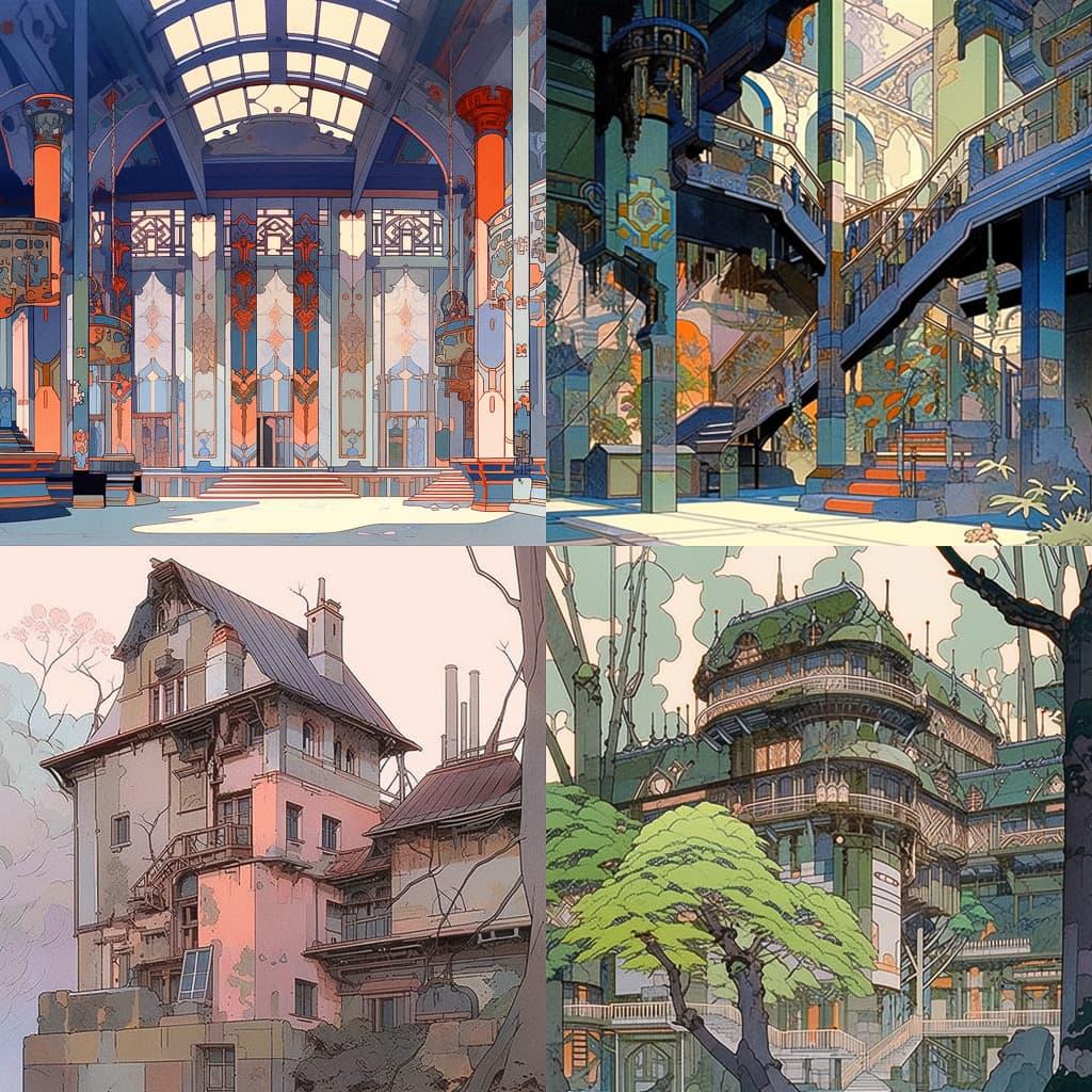Peter Behrens style, Midjourney Niji 5, render 1 of 4