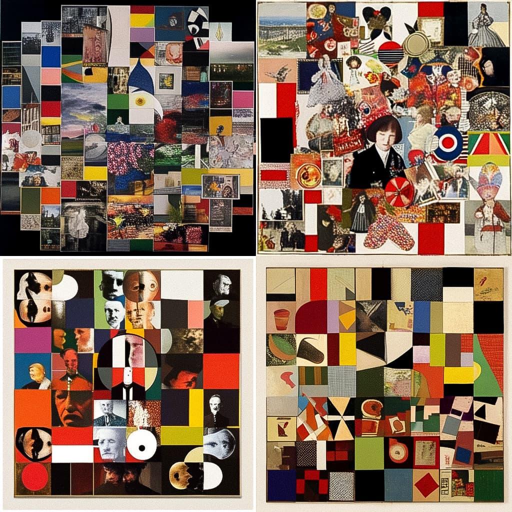 Peter Blake style, Midjourney Niji 5, render 1 of 4