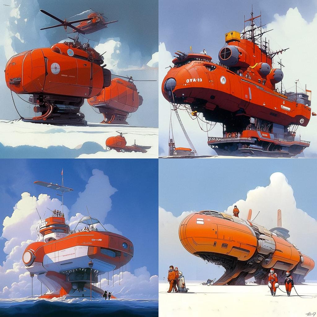 Peter Elson style, Midjourney Niji 5, render 1 of 4
