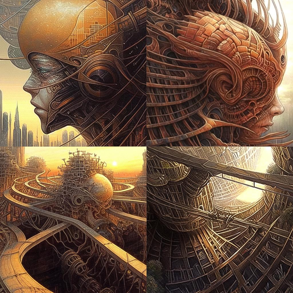 Peter Gric style, Midjourney Niji 4, render 1 of 4