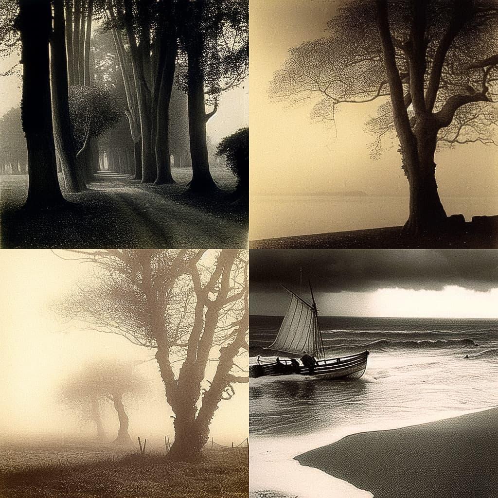 Peter Henry Emerson style, Midjourney Niji 5, render 1 of 4