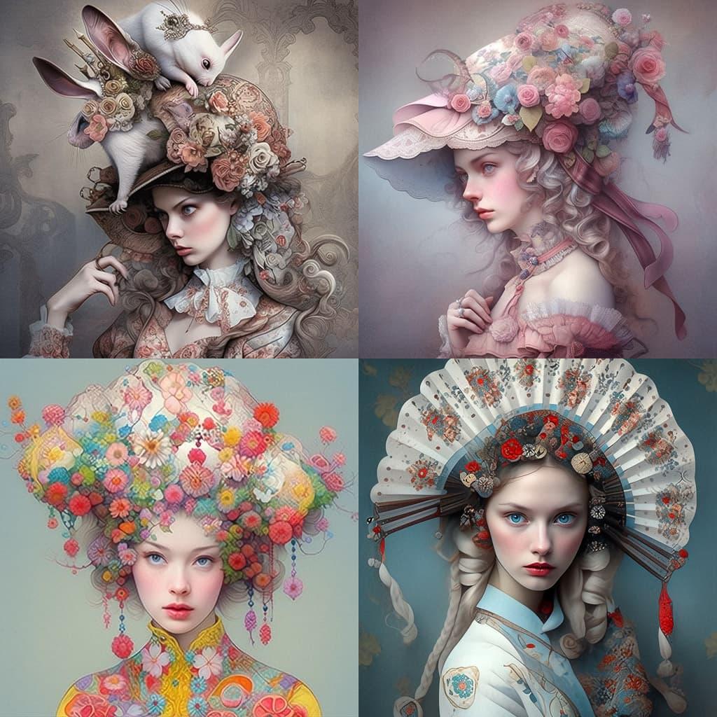 Peter Kemp style, Midjourney Niji 5, render 1 of 4