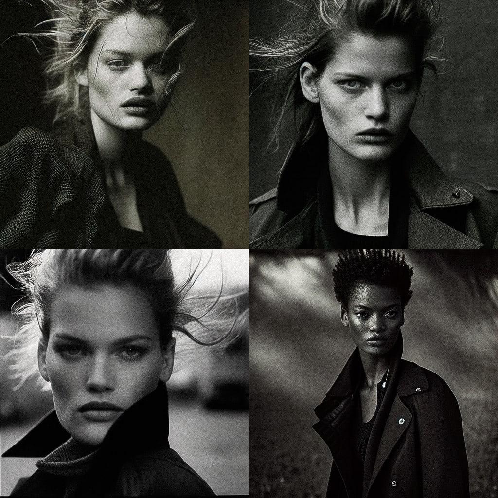 Peter Lindbergh style, Midjourney Niji 4, render 1 of 4