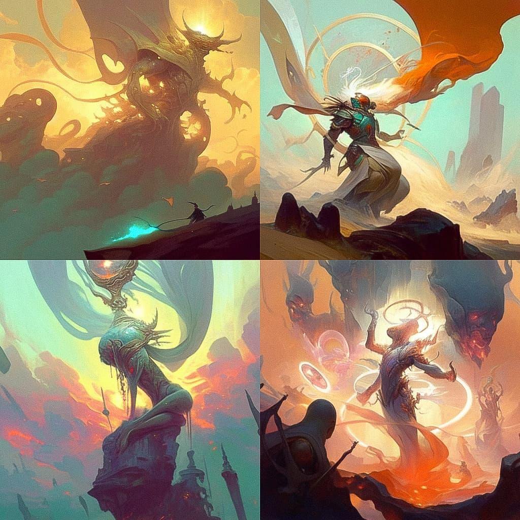 Peter Mohrbacher style, Midjourney Niji 5, render 1 of 4