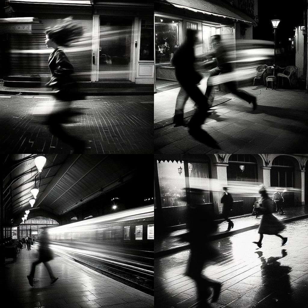 Peter Turnley style, Midjourney Niji 5, render 1 of 4