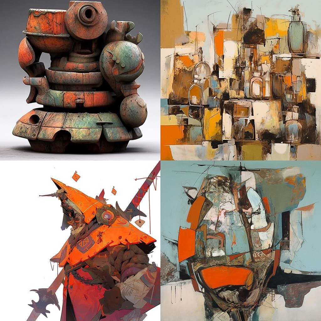 Peter Voulkos style, Midjourney Niji 5, render 1 of 4