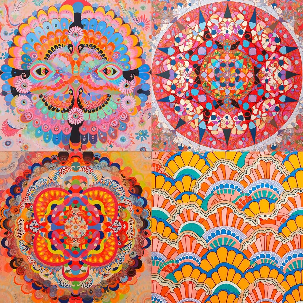 Philip Taaffe style, Midjourney Niji 5, render 1 of 4