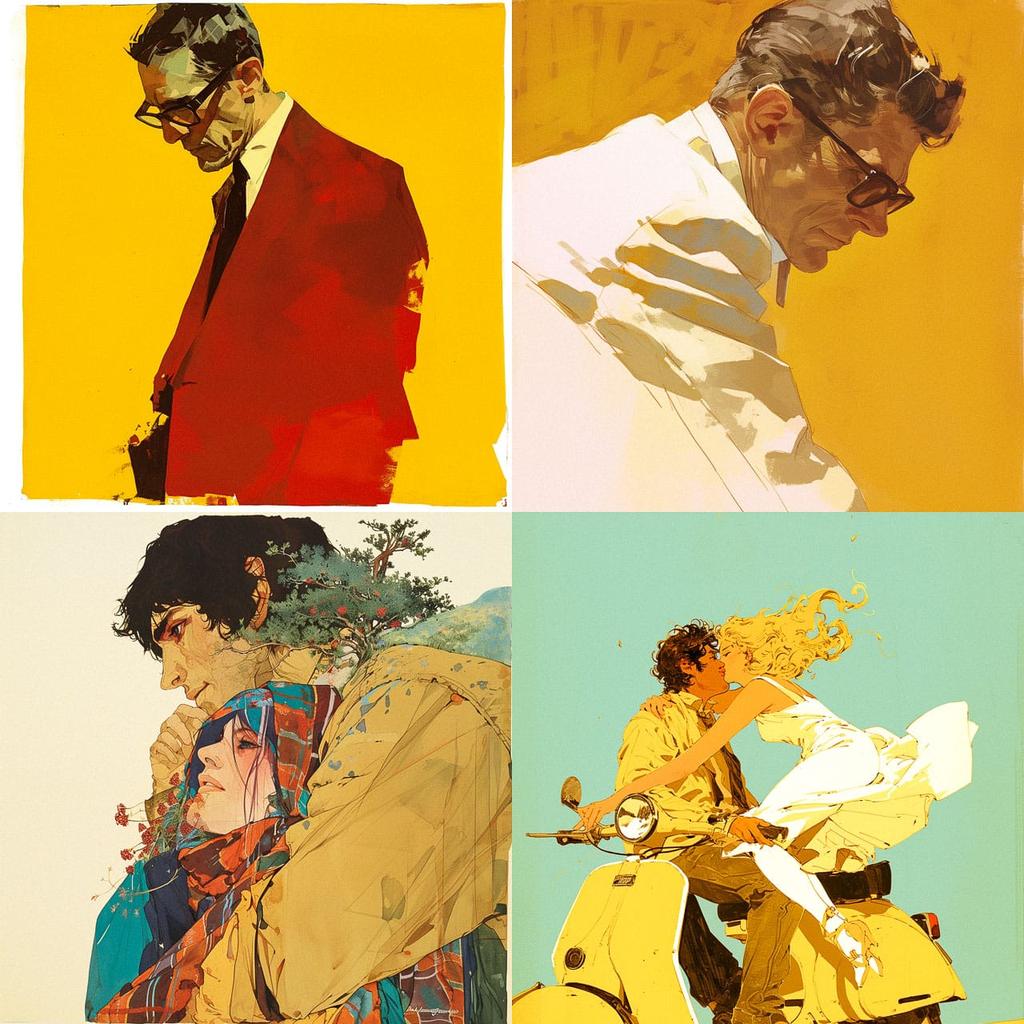 Pier Paolo Pasolini style, Midjourney Niji 6, render 1 of 4