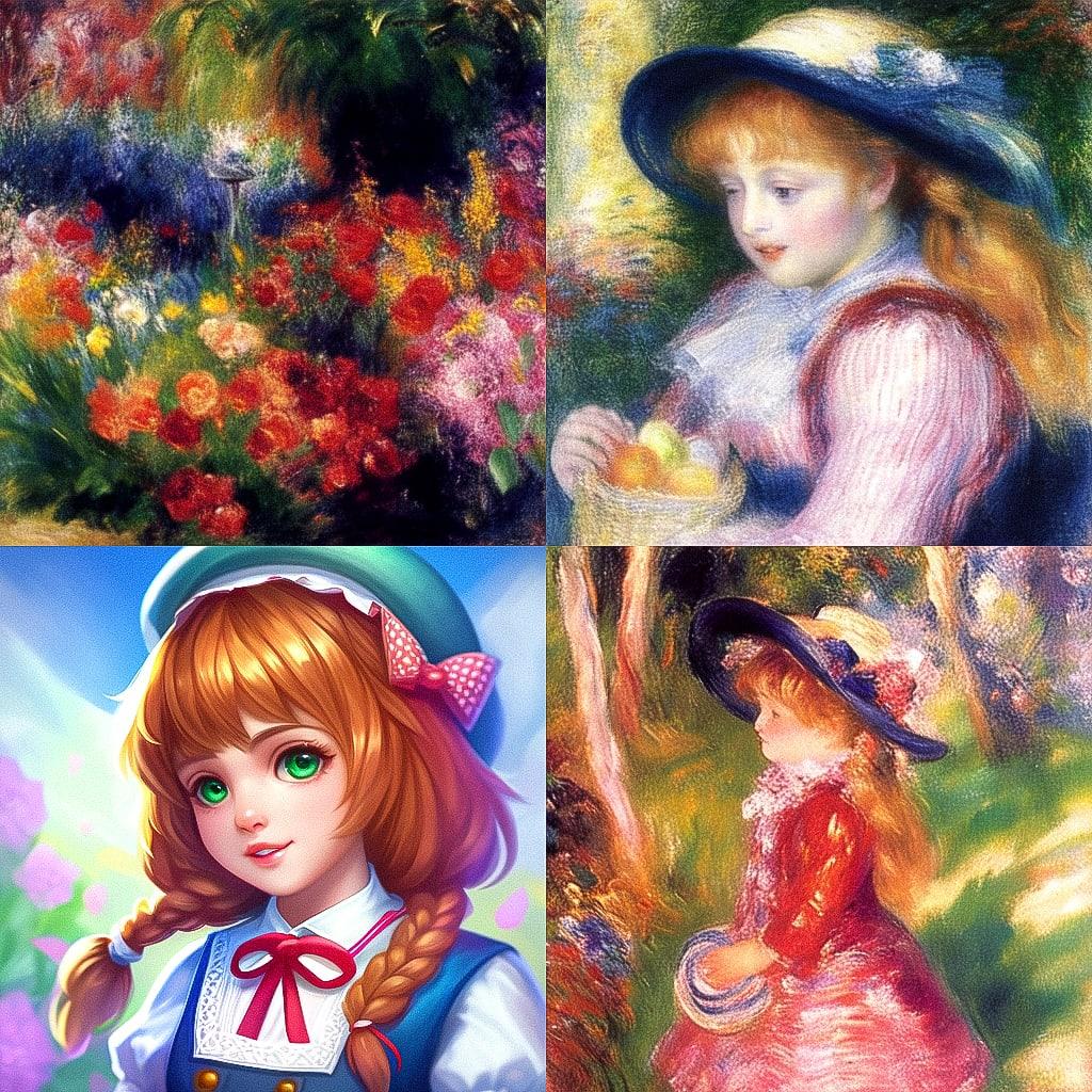 Pierre-Auguste Renoir style, Midjourney Niji 4, render 1 of 4