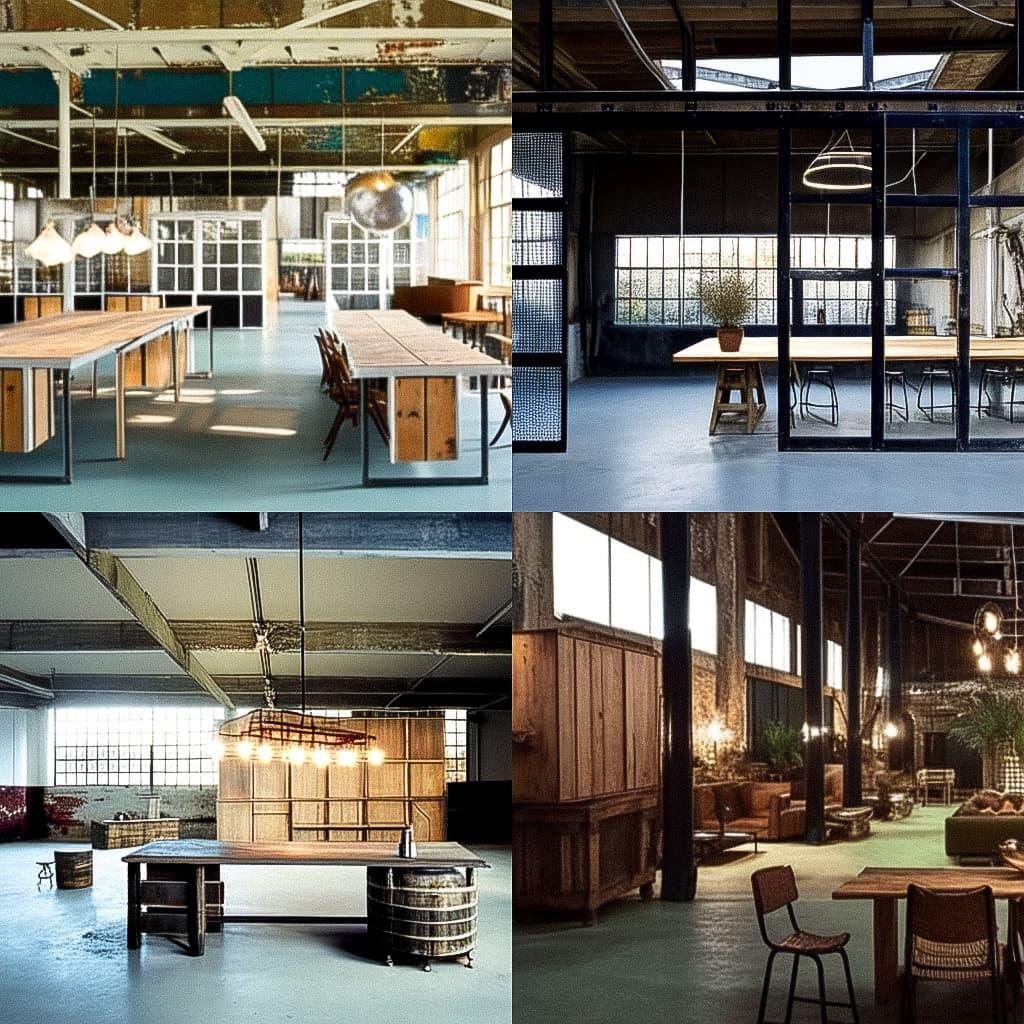 Piet Hein Eek style, Midjourney Niji 5, render 1 of 4