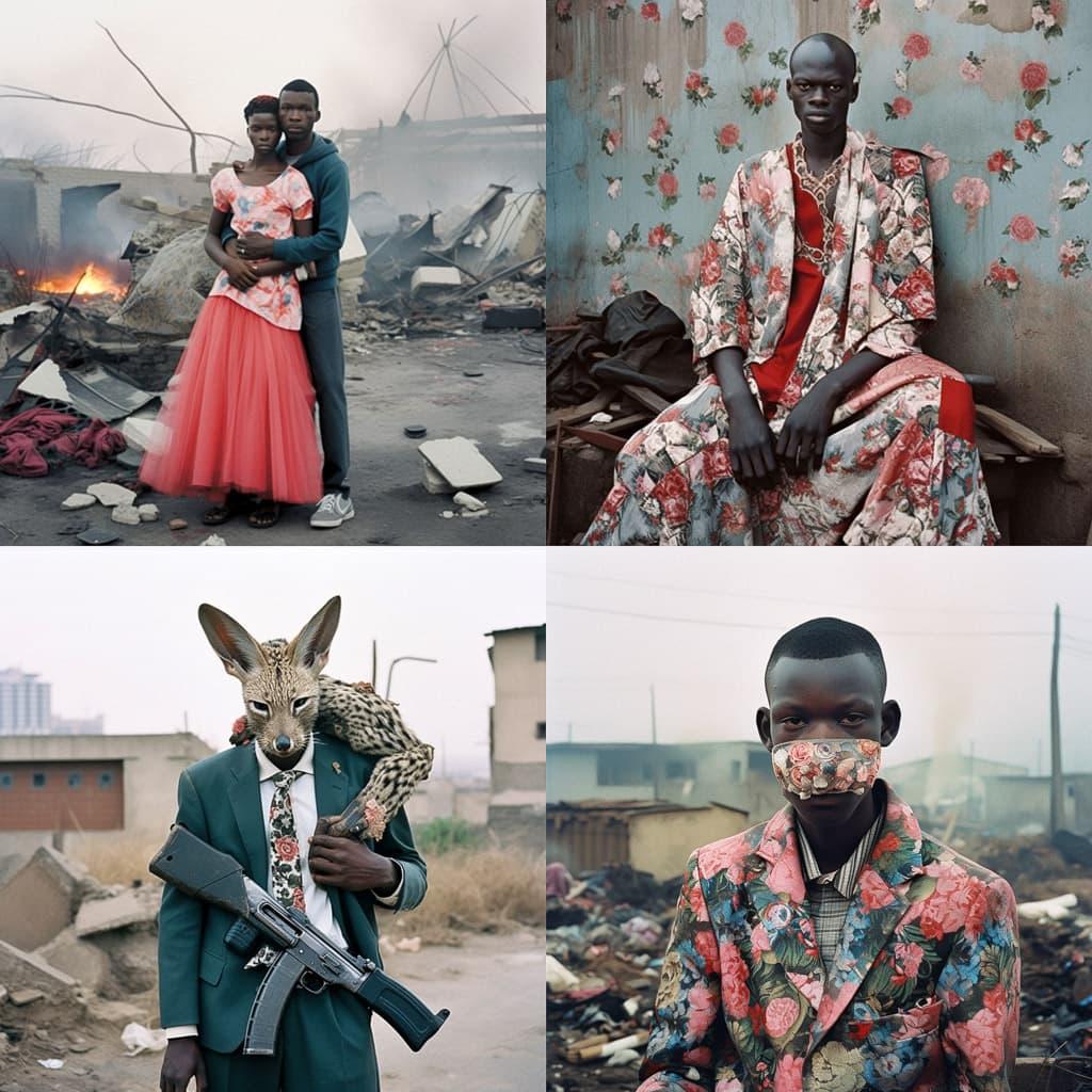 Pieter Hugo style, Midjourney Niji 5, render 1 of 4